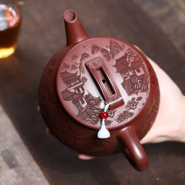 Yixing Zisha Teapot [Guan Jing Hanwa] (Hong Pi Long – 640ml)