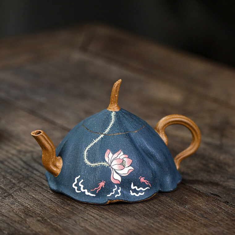 Full Handmade Yixing Zisha Teapot [Yu Lian Hua Wu] (Duan Ni – 100ml)