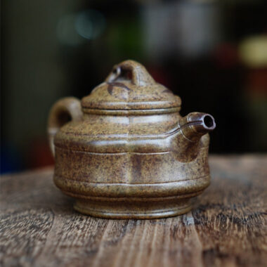 Full Handmade Yixing Zisha Teapot [Sifang Zhu Gu Pot] (Qing Duan Ni Firewood Fired – 160ml)