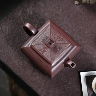 Full Handmade Yixing Zisha Teapot [Sifang Jun Zheng] (Tian Qing Zi Ni – 500ml)