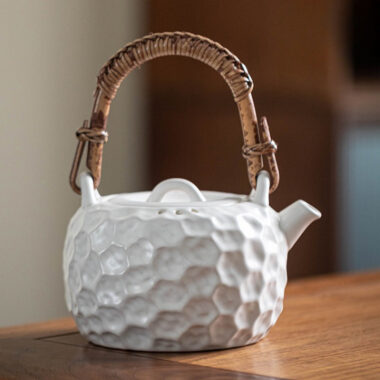 Retro Ceramic Direct Fire Teapot [Tiliang Hammer Pattern Pot] 600ml