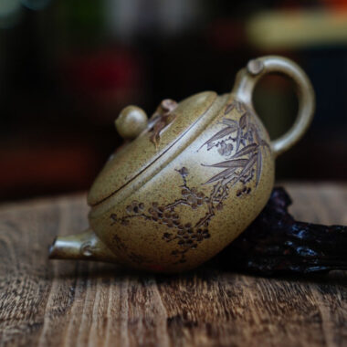 Full Handmade Yixing Zisha Teapot [Shoutau Pot] (Qing Duan Ni Firewood Fired – 150ml)