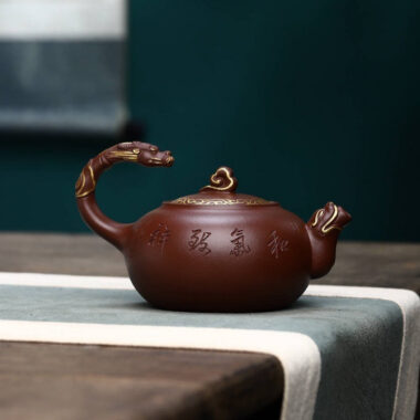 Full Handmade Yixing Zisha Teapot [Dragon Pot] (Di Cao Qing – 300ml)