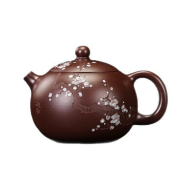 Full Handmade Yixing Zisha Teapot [Plum Xishi Pot] (Zi Ni – 170ml)
