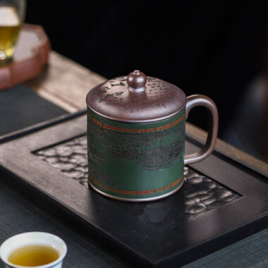 Master Handmade Yixing Zisha Tea Mug [The Great Bianjing] (Jinsha Zi Ni – 470ml)
