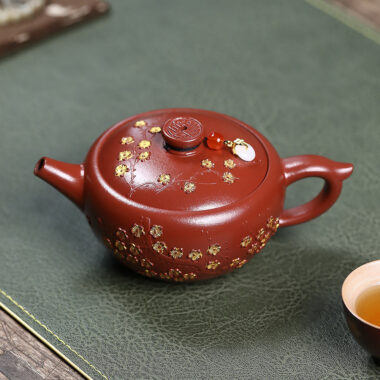 Yixing Zisha Teapot [Plum Blossom Wanyu] (Dahongpao – 220ml)
