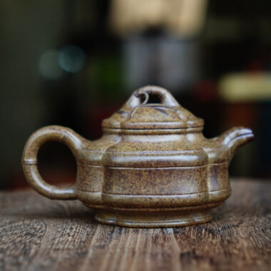 Full Handmade Yixing Zisha Teapot [Sifang Zhu Gu Pot] (Qing Duan Ni Firewood Fired – 160ml)