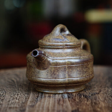 Full Handmade Yixing Zisha Teapot [Sifang Zhu Gu Pot] (Qing Duan Ni Firewood Fired – 160ml)