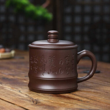 Full Handmade Yixing Zisha Tea Mug [Bamboo] (Lao Zi Ni – 430ml)
