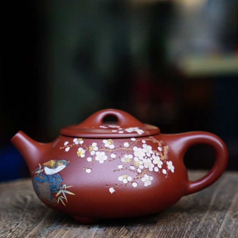 Full Handmade Yixing Zisha Teapot [Jingzhou Shi Piao Pot] (Dahongpao – 280ml)