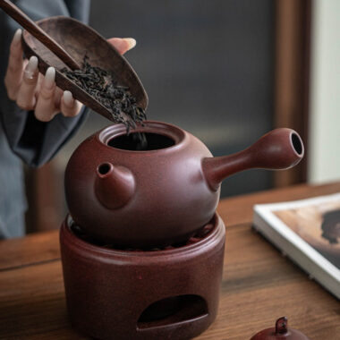Retro Ceramic Direct Fire Teapot [Ling Xiang Side Handle Pot] 800ml