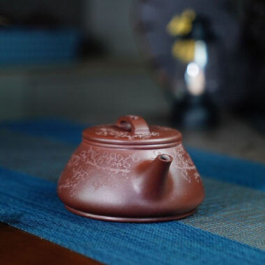 Full Handmade Yixing Zisha Teapot [Wufu Shi Piao Pot] (Zi Ni – 240ml)