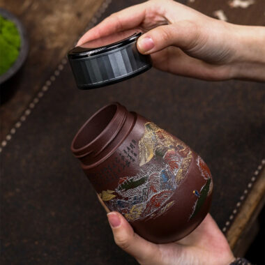 Master Handmade Yixing Zisha Travel Tea Cup [Golden Mountain Silver Mountain] (Zi Ni – 400ml)