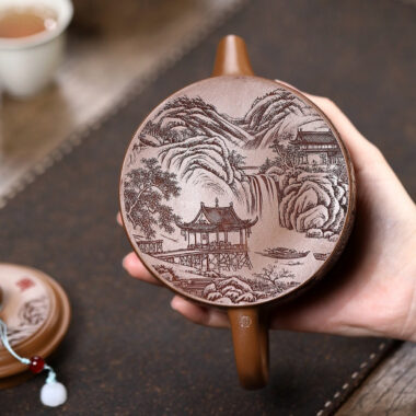 Yixing Zisha Teapot [Guan Shan] (Chijin Zhu Ni – 450ml)