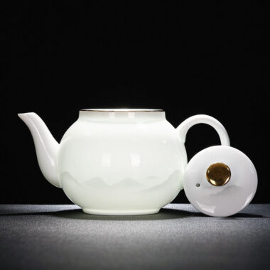 Mutton Fat Ice Jade White Porcelain Tea Gift Set [Mountain]