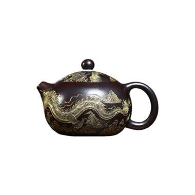 Yixing Zisha Teapot [Gilded Dragon Xishi] (Gu Hong Ni – 300ml)
