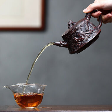 Yixing Zisha Teapot [Dragon Zhu Chu] (Tie Xie Hong Sha – 350ml)