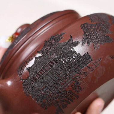 Yixing Zisha Teapot [Shanshui Fanggu] (Zi Ni – 400ml)