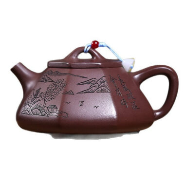 Yixing Zisha Teapot [Bafang Shanshui Shi Piao] (Zi Ni – 200ml)