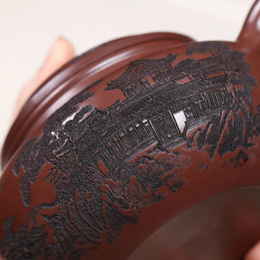 Yixing Zisha Teapot [Shanshui Fanggu] (Zi Ni – 400ml)