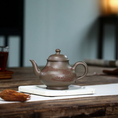 Yixing Zisha Teapot [Gao Pan Hu] (Xue Ke Qing – 300ml)
