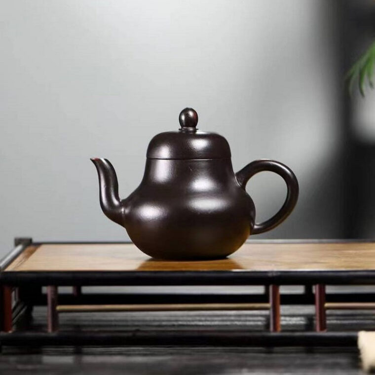 Yixing Zisha Teapot [Si Ting] (Dahongpao Ashed Black – 170ml)