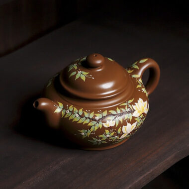 Full Handmade Yixing Zisha Teapot [Chun Hua Qiu Shi] (Yi Jin  Zi Ni – 470ml)