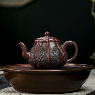 Full Handmade Yixing Zisha Teapot [Hua Ruyi] (Zi Ni – 160ml)