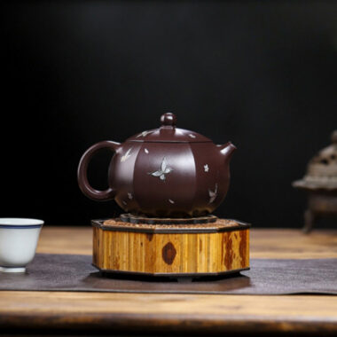 Full Handmade Yixing Zisha Teapot [Butterfly Xishi] (Zi Jia Ni – 460ml)