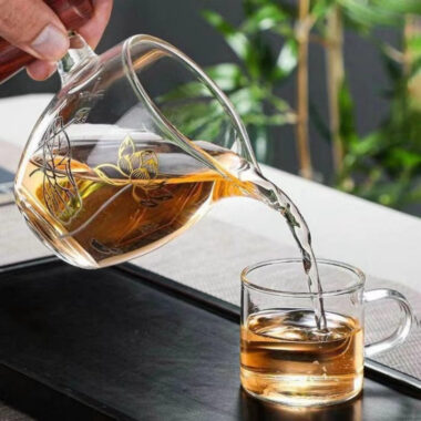 Flora Glass Fair Cup with Stainless Steel Stainer 350ml