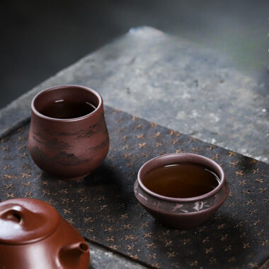 Handmade Yixing Zisha Master Tea Cup [Jiangshan Ru Hua / Jiu Cha] (Zi Ni – 200/140ml)