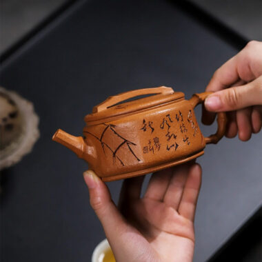 Full Handmade Yixing Zisha Teapot [Zhu Ying] (Jin Jiang Po Ni – 280ml)