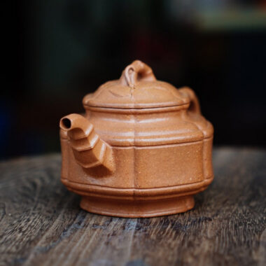 Full Handmade Yixing Zisha Teapot [Liufang Zhu Gu Pot] (Jiang Po Ni – 190ml)
