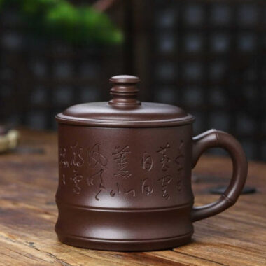 Full Handmade Yixing Zisha Tea Mug [Bamboo] (Lao Zi Ni – 430ml)