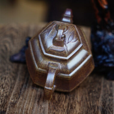 Full Handmade Yixing Zisha Teapot [Liufang Zhu Ding Pot] (Qing Duan Ni Firewood Fired – 180ml)