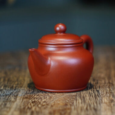 Full Handmade Yixing Zisha Teapot [Man Sheng Shui Ping Pot] (Dahongpao – 90ml)