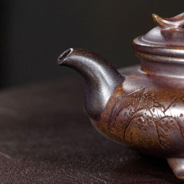 Yixing Zisha Teapot [3 Legs Yun Ding] (Chen Xiang Ni Firewood Fired – 250ml)