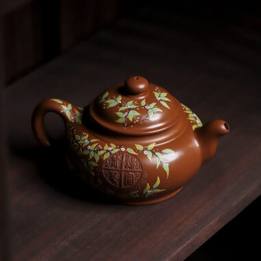 Full Handmade Yixing Zisha Teapot [Chun Hua Qiu Shi] (Yi Jin  Zi Ni – 470ml)