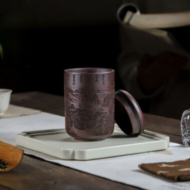 Master Handmade Yixing Zisha Travel Tea Cup [Xian Ju] (Zi Ni – 150ml)