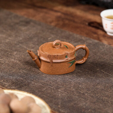 Full Handmade Yixing Zisha Teapot [Zhu Jie Pot] (Jin Jiang Po Ni – 90ml)