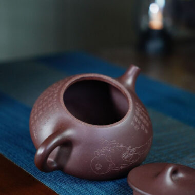Full Handmade Yixing Zisha Teapot [Jingzhou Shi Piao Pot – Jiang Jin Jiu] (Zi Ni – 300ml)