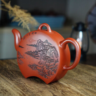 Full Handmade Yixing Zisha Teapot [Que Yue Pot] (Zhu Ni – 450ml)