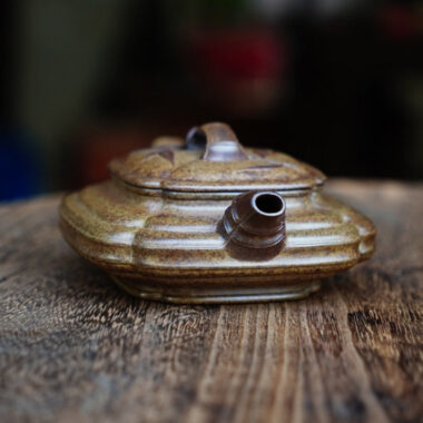 Full Handmade Yixing Zisha Teapot [Jin Nang Xu Bian Pot] (Qing Duan Ni Firewood Fired – 200ml)