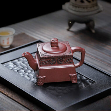 Full Handmade Yixing Zisha Teapot [Sifang Dingli] (Zi Ni – 280ml)