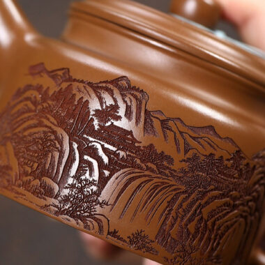 Yixing Zisha Teapot [Guan Shan] (Chijin Zhu Ni – 450ml)