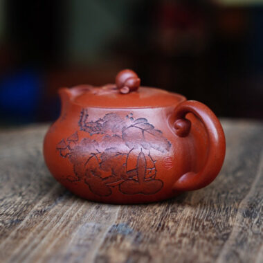 Full Handmade Yixing Zisha Teapot [Good Fortune & Prosperity Pot] (Zhu Ni – 200ml)