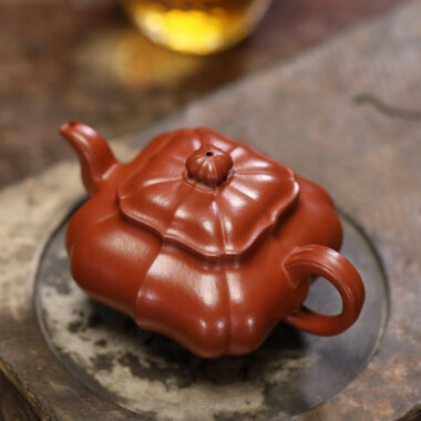 Full Handmade Yixing Zisha Teapot [Jin Nang Chuan Lu Pot] (Dahongpao – 190/280ml)