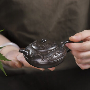 Full Handmade Yixing Zisha Teapot [Yu Yuan] (Tian Qing Ni – 180ml)