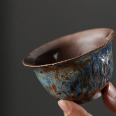Kiln Change Firewood Firing Handmade Ceramic Gaiwan / Hand-Grab Pot / Tea Tray
