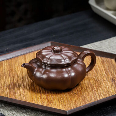 Full Handmade Yixing Zisha Teapot [Siji Ruyi] (Jin Sha Zi Ni – 190ml)